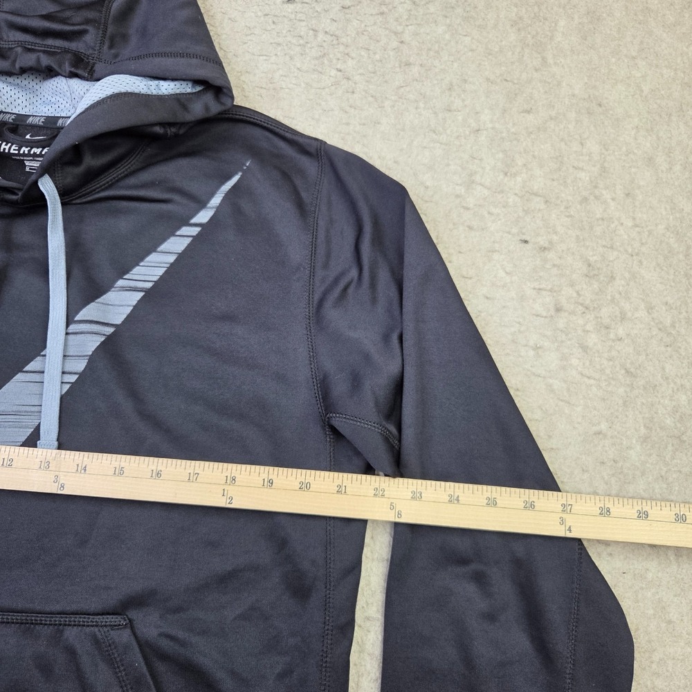 Nike Therma-Fit Hoodie Mens Med Black Pullover Sweatshirt Swoosh 620173-010 - Picture 8 of 10